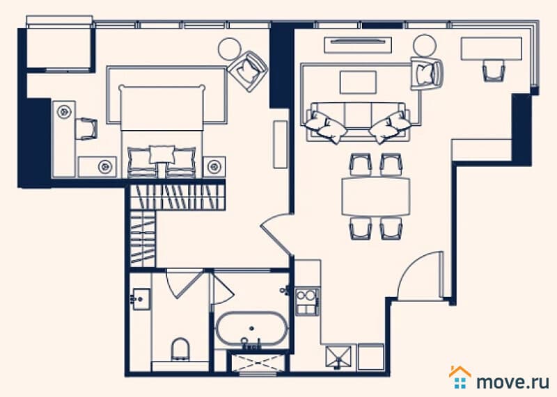1-комн. квартира, 57 м²