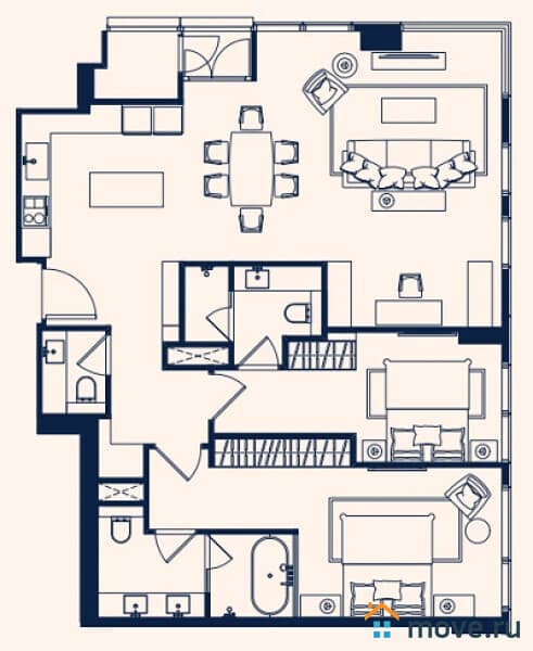 2-комн. квартира, 107 м²