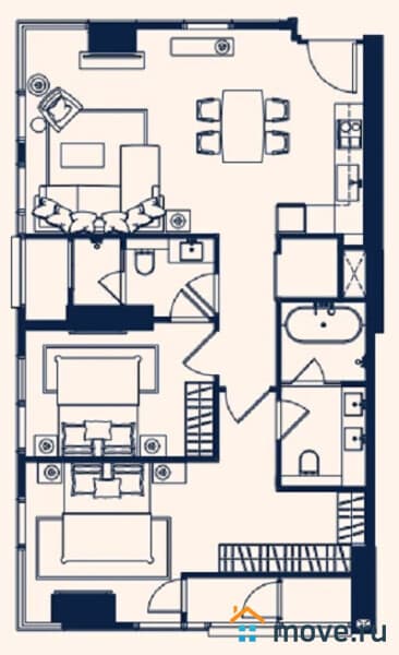 2-комн. квартира, 84 м²