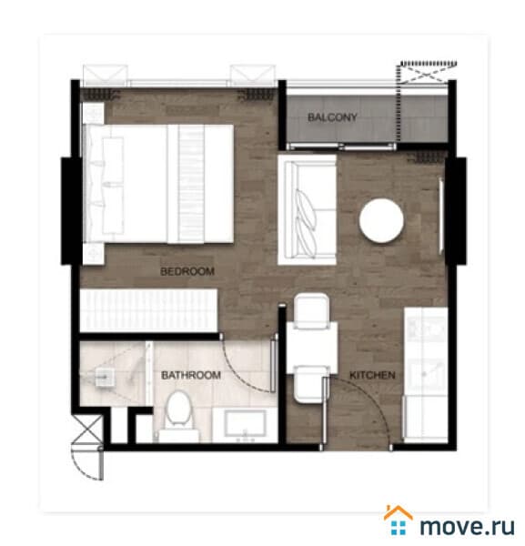 студия, 24 м²