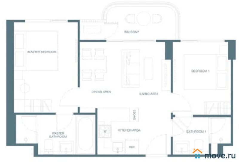 2-комн. квартира, 59 м²