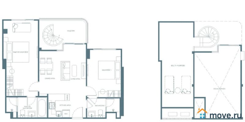 2-комн. пентхаус, 80 м²