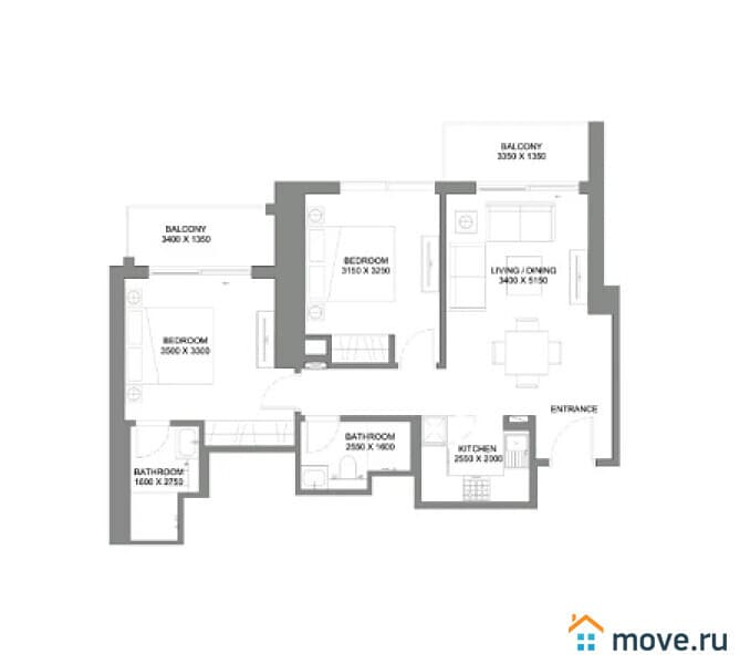 2-комн. квартира, 86 м²