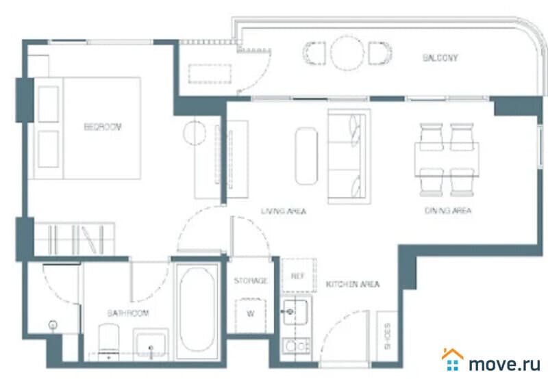 1-комн. квартира, 41 м²