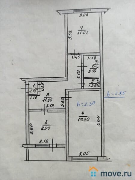 2-комн. квартира, 53.1 м²