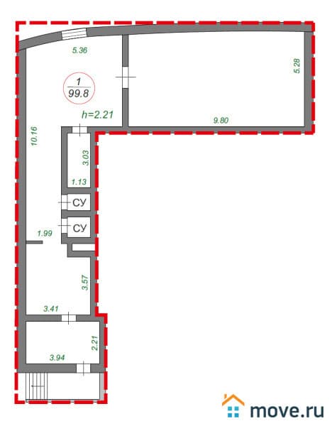 свободного назначения, 100 м²