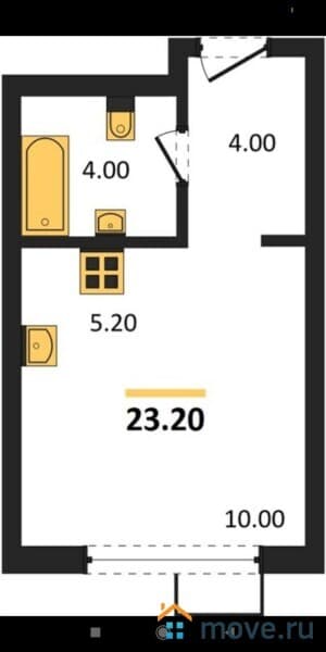 студия, 23.2 м²