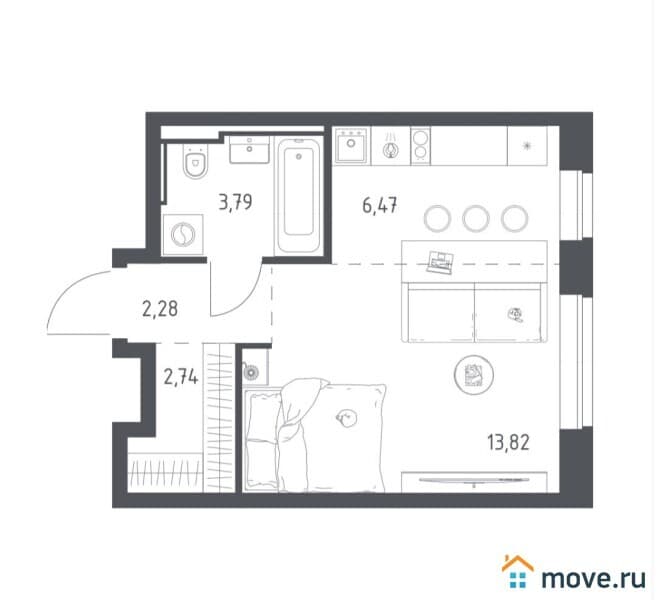 студия, 29 м&sup2;