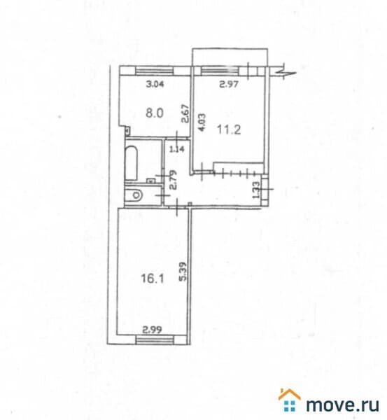 2-комн. квартира, 47 м²