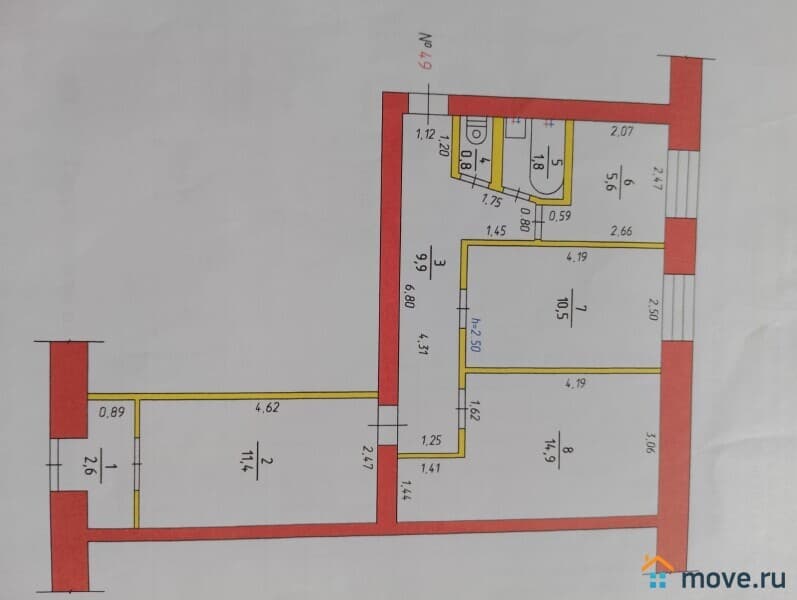 офис, 57.5 м²