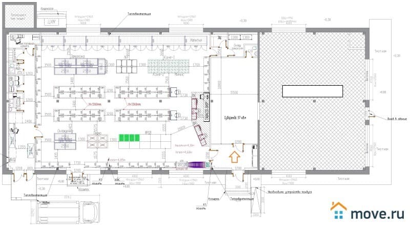 торговое помещение, 57 м²