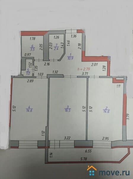 2-комн. квартира, 63.5 м²