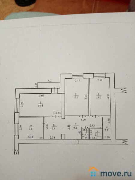 3-комн. квартира, 76.4 м&sup2;
