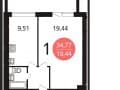 1-комн. квартира, 34.8 м&sup2;