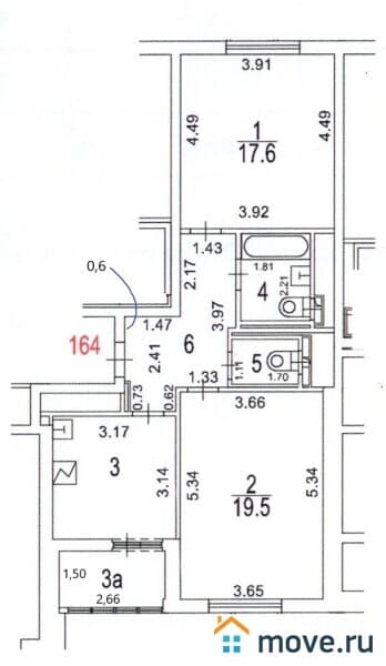 2-комн. квартира, 61.7 м&sup2;