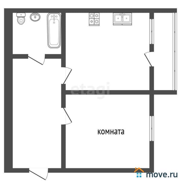 1-комн. квартира, 38.9 м&sup2;