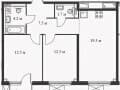 3-комн. квартира, 57.7 м&sup2;