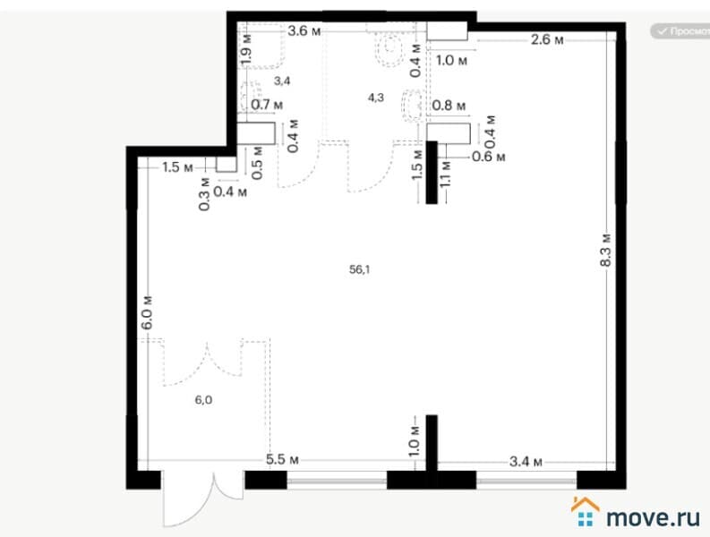 торговое помещение, 68.3 м&sup2;
