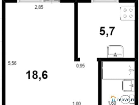 Сдается 1-комнатная квартира, 35 м&sup2;, Екатеринбург, улица Энтузиастов, 44