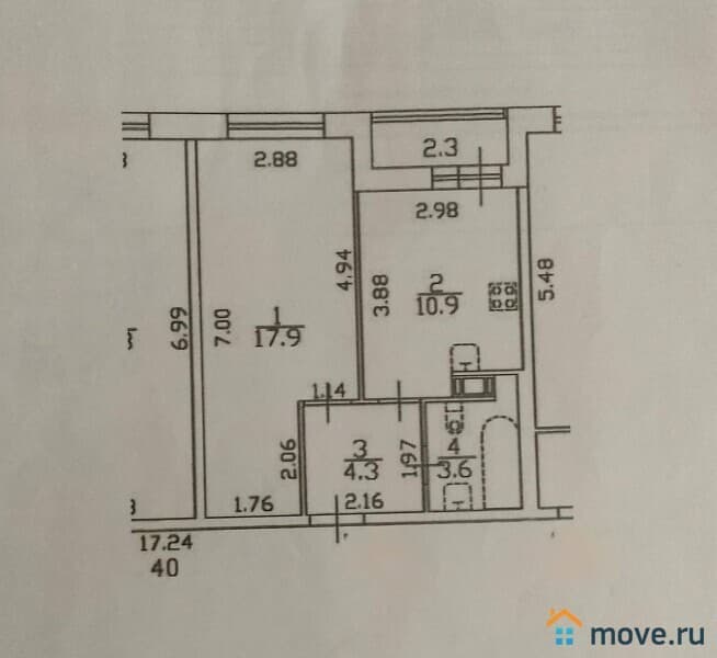 1-комн. квартира, 36.7 м&sup2;