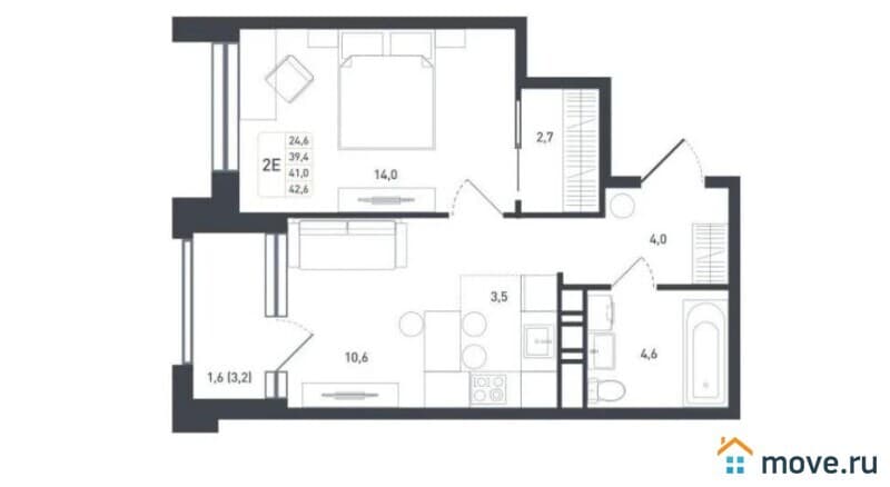 2-комн. квартира, 48 м&sup2;