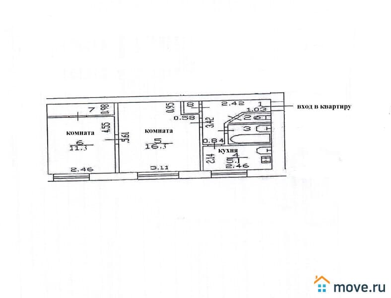 2-комн. квартира, 43 м&sup2;