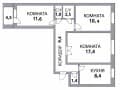 3-комн. квартира, 66 м&sup2;