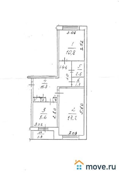 2-комн. квартира, 53.3 м²