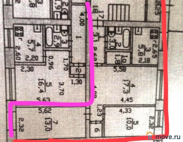 3-комн. квартира, 55 м&sup2;
