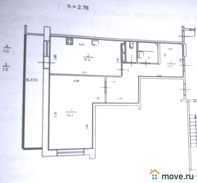 1-комн. квартира, 54 м²