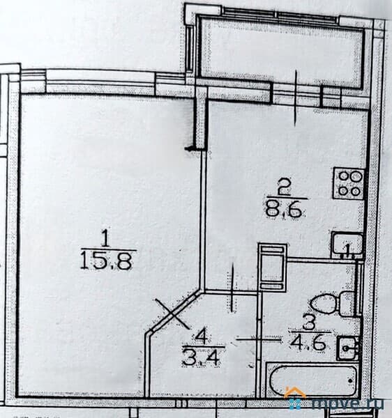 1-комн. квартира, 33 м²