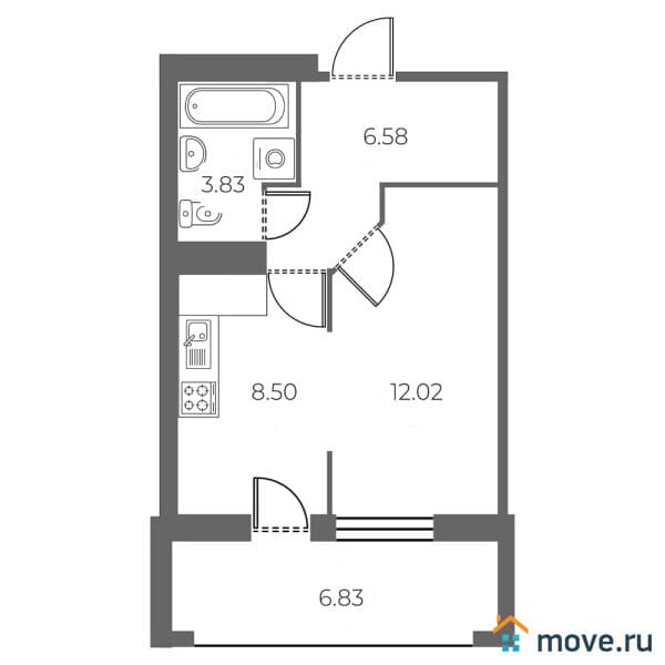 1-комн. квартира, 34 м²