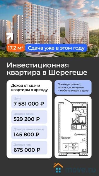 1-комн. квартира, 25 м&sup2;
