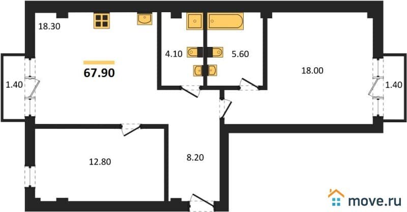 1-комн. квартира, 33 м&sup2;