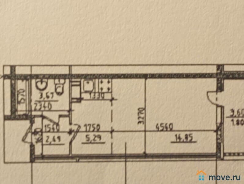 1-комн. квартира, 28.4 м²