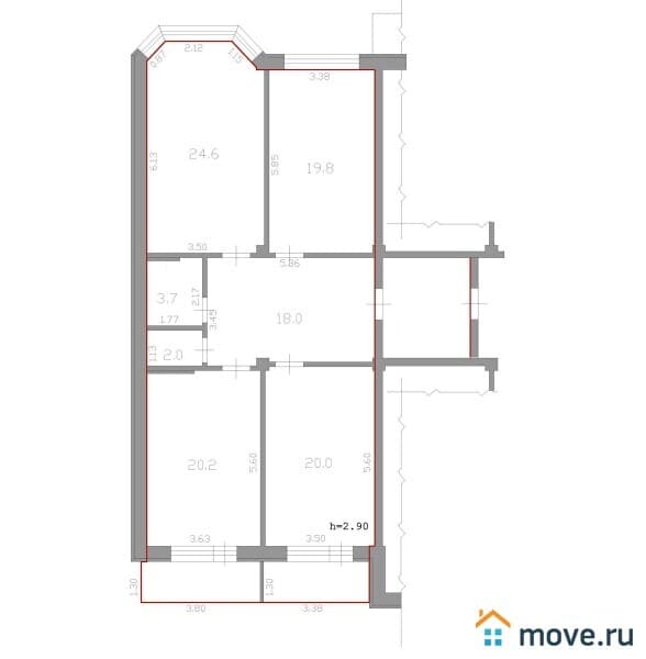 3-комн. квартира, 130 м²