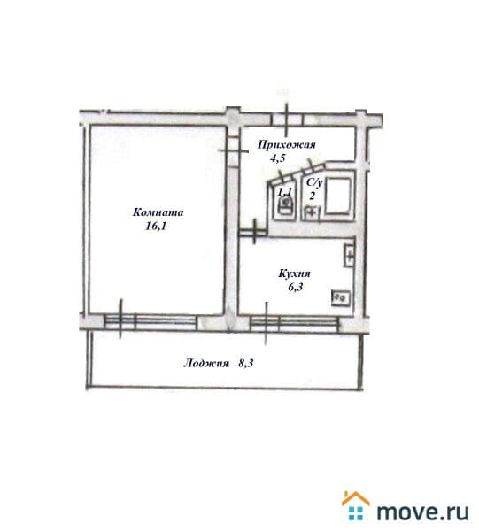 1-комн. квартира, 38 м²