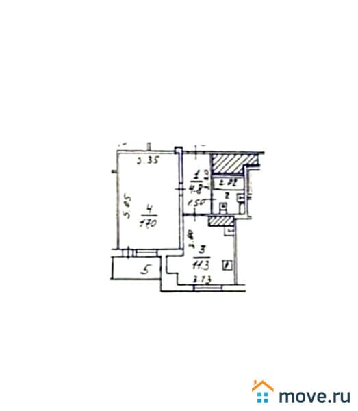 1-комн. квартира, 36.6 м²