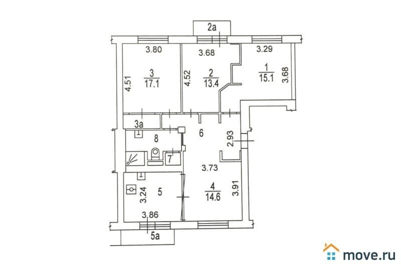 4-комн. квартира, 95.5 м&sup2;