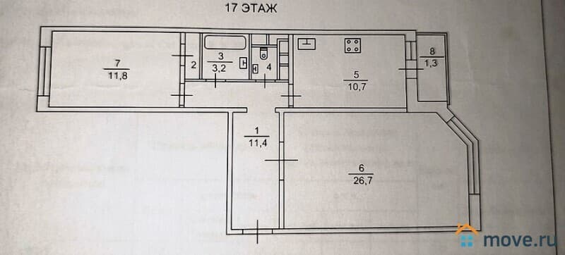 2-комн. квартира, 66 м²