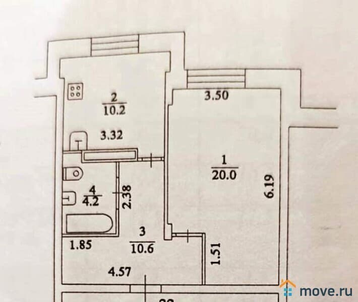 1-комн. квартира, 46 м²