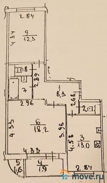 2-комн. квартира, 58.2 м²