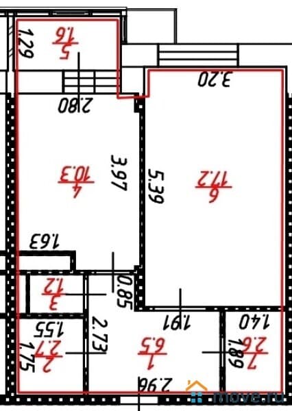 1-комн. квартира, 40.8 м²