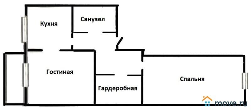 2-комн. квартира, 68 м²